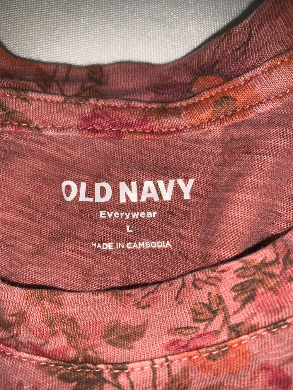Old Navy Floral Short Sleeve Tops — Rust Red and Dusty Blue - Picture 4 of 9